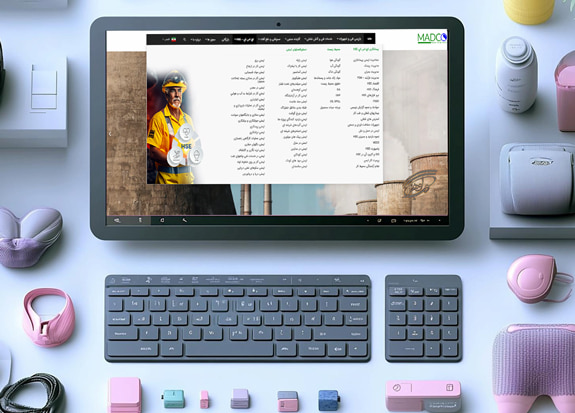 طراحی مگا منو برای سایت شرکت تولیدی