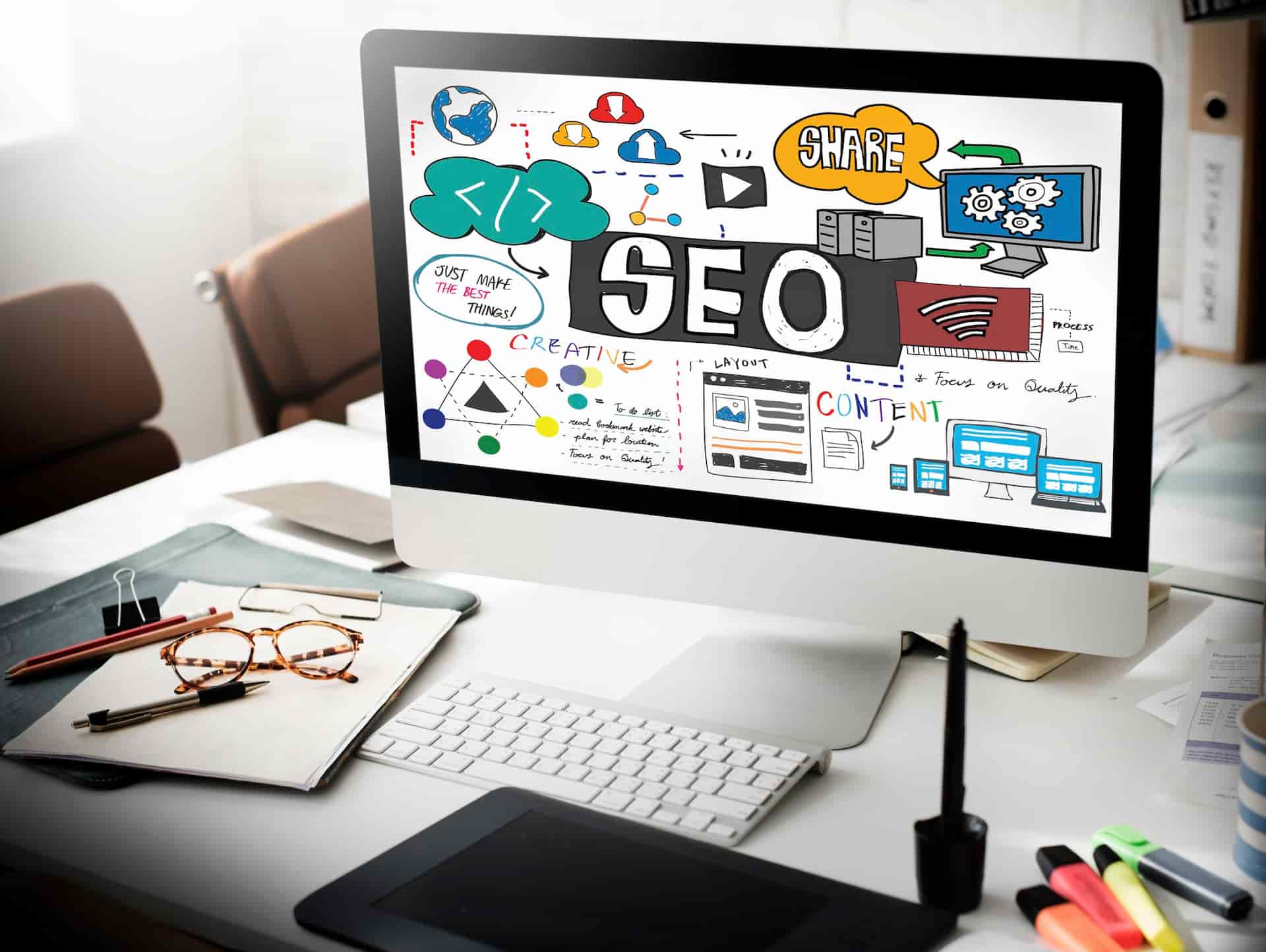 عکس تبلیغات هدفمند و بهینهسازی موتورهای جستجو (SEO)